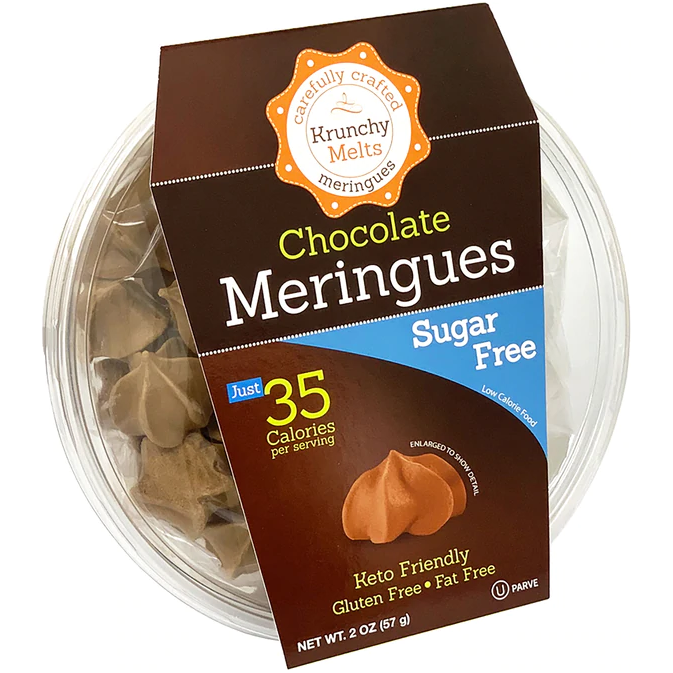 Krunchy Melts - Sugar Free Meringue - Chocolate - 2 oz