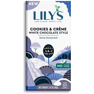 Lily's - Barre de Chocolat Blanc - Biscuits et Crème - 80 g