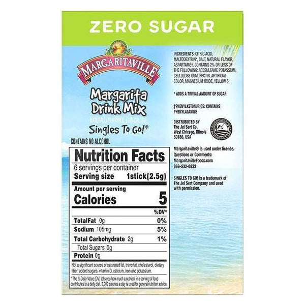 Margaritaville Zero Sugar Cocktail Mixers Margarita 6 Packets