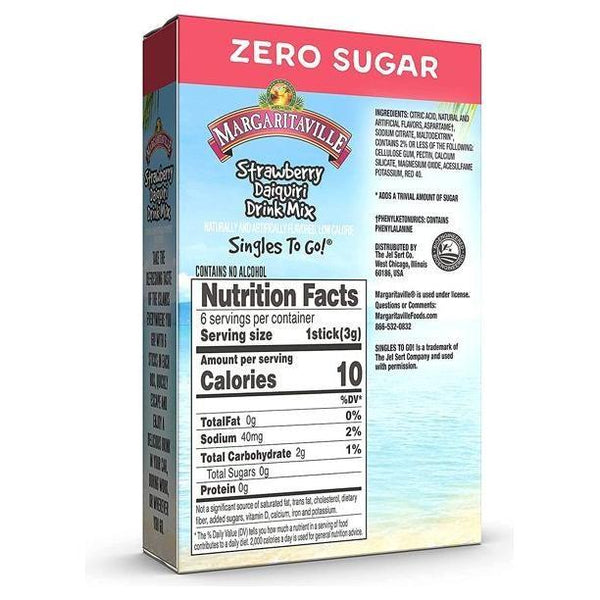 Margaritaville - Zero Sugar Cocktail Mixers - Strawberry Daquiri - 6 P