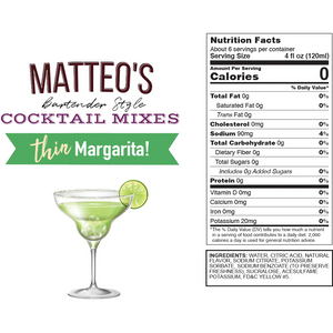 Matteo's - Sugar Free Cocktail Syrup - Margarita - 750mL