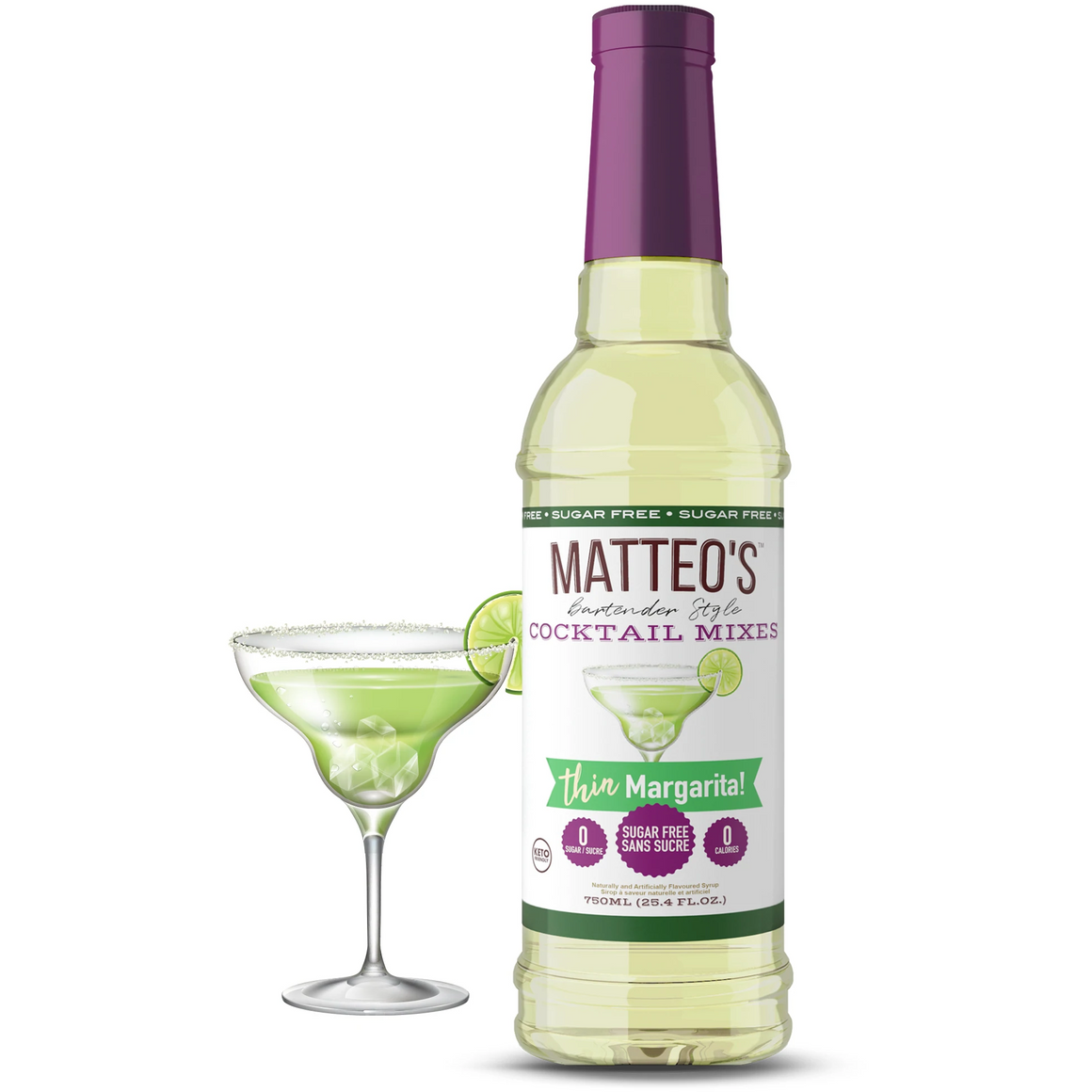 Matteo's - Sirop de cocktail sans sucre - Margarita - 750mL