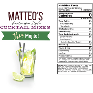 Matteo's - Sugar Free Cocktail Syrup - Mojito - 750mL