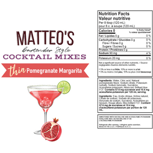 Matteo's - Sirop de cocktail sans sucre - Margarita à la grenade - 750mL