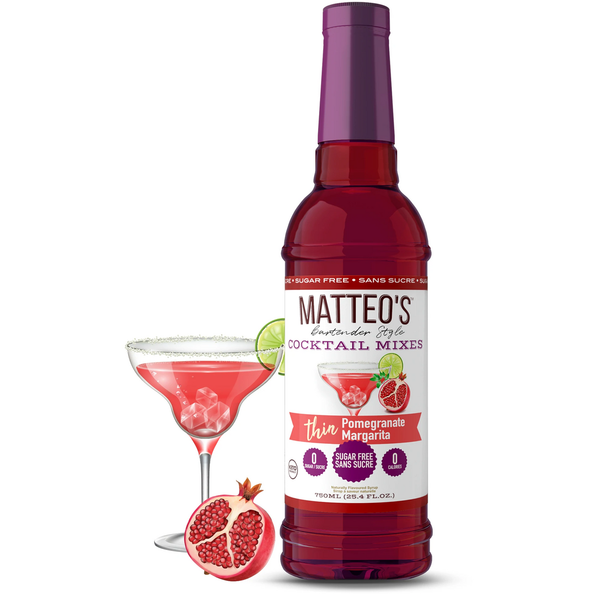 Matteo's - Sugar Free Cocktail Syrup - Pomegranate Margarita - 750mL
