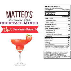 Matteo's - Sugar Free Cocktail Syrup - Strawberry Daiquiri - 750mL