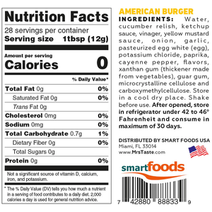 Mrs Taste - Zero Calories Sauce - American Burger - 12oz