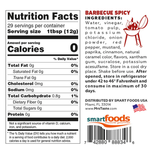 Mrs Taste - Zero Calories Sauce - Spicy Barbecue - 10oz