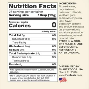 Mrs Taste - Zero Calories Syrup - Dulce De Leche - 11oz