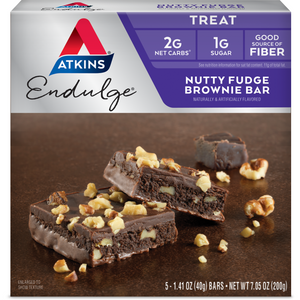 Atkins Endulge Bars - Brownie au fudge et aux noix - 5 barres 