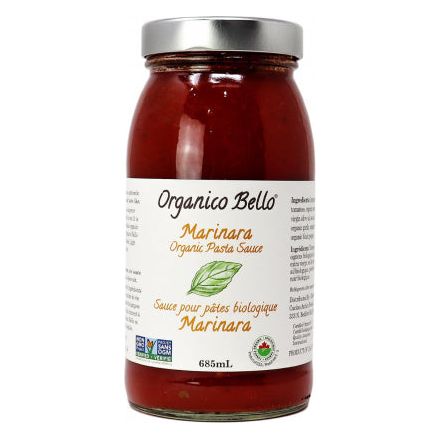 Organico Bello - Sauce pour pâtes marinara biologique sans sucre ajouté