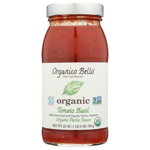 Organico Bello - Sauce pour pâtes tomates et basilic biologique sans sucre ajouté