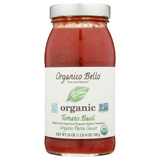 Organico Bello - Sauce pour pâtes tomates et basilic biologique sans sucre ajouté