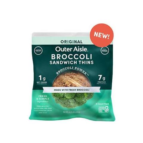Allée extérieure - Sandwich mince au brocoli - Original - 6 par paquet