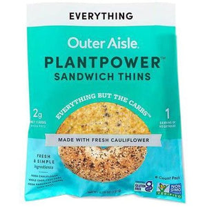 Outer Aisle - Plantpower Sandwich Thins - Everything - 6 per pack