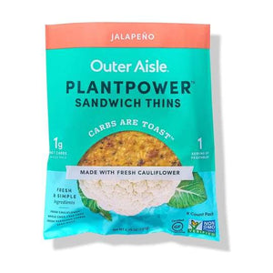 Outer Aisle - Plantpower Sandwich Thins - Jalapeno - 6 per pack