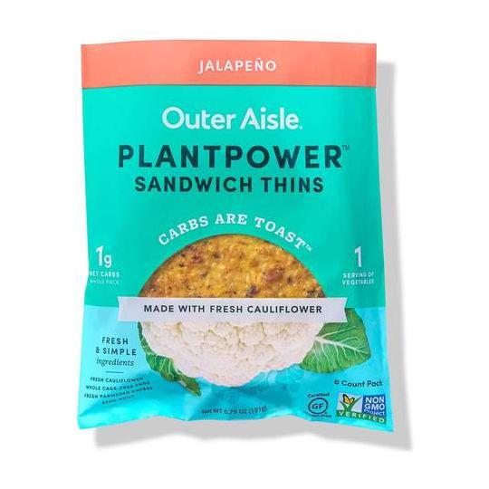 Outer Aisle - Plantpower Sandwich Thins - Jalapeno - 6 per pack