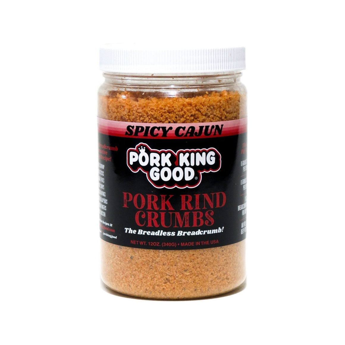 Pork King Good - Miettes de couenne de porc - Cajun épicé - Pot de 12 oz