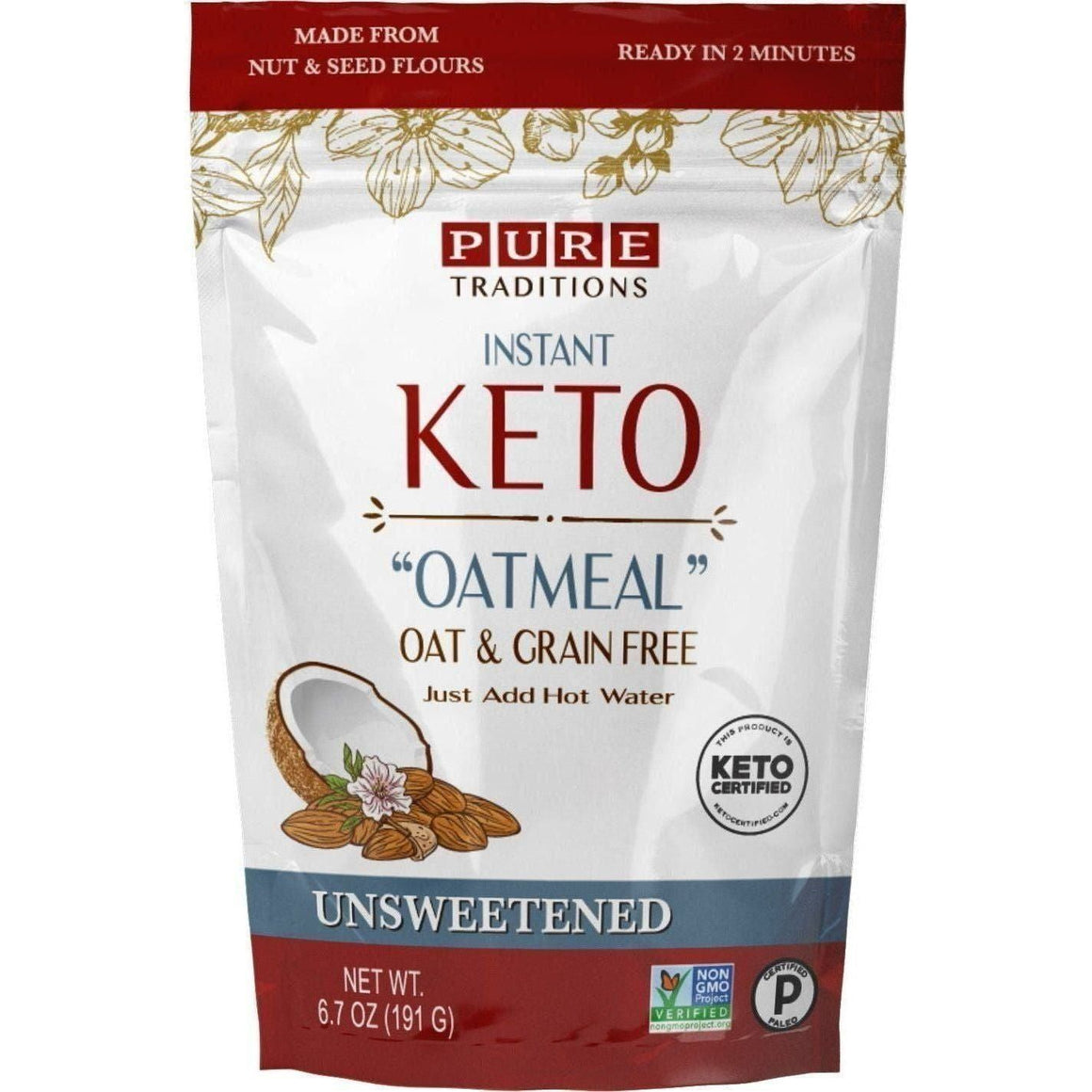 Pure Traditions - Gruau instantané KETO - Non sucré - 192 g