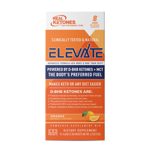 Real Ketones - (Keto Lean for Life PrimeD+) Elevate - Orange 10 Sticks - Box