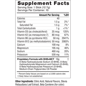 Real Ketones - (Keto Lean for Life PrimeD+)Elevate - Lemon 10 Sticks - Box
