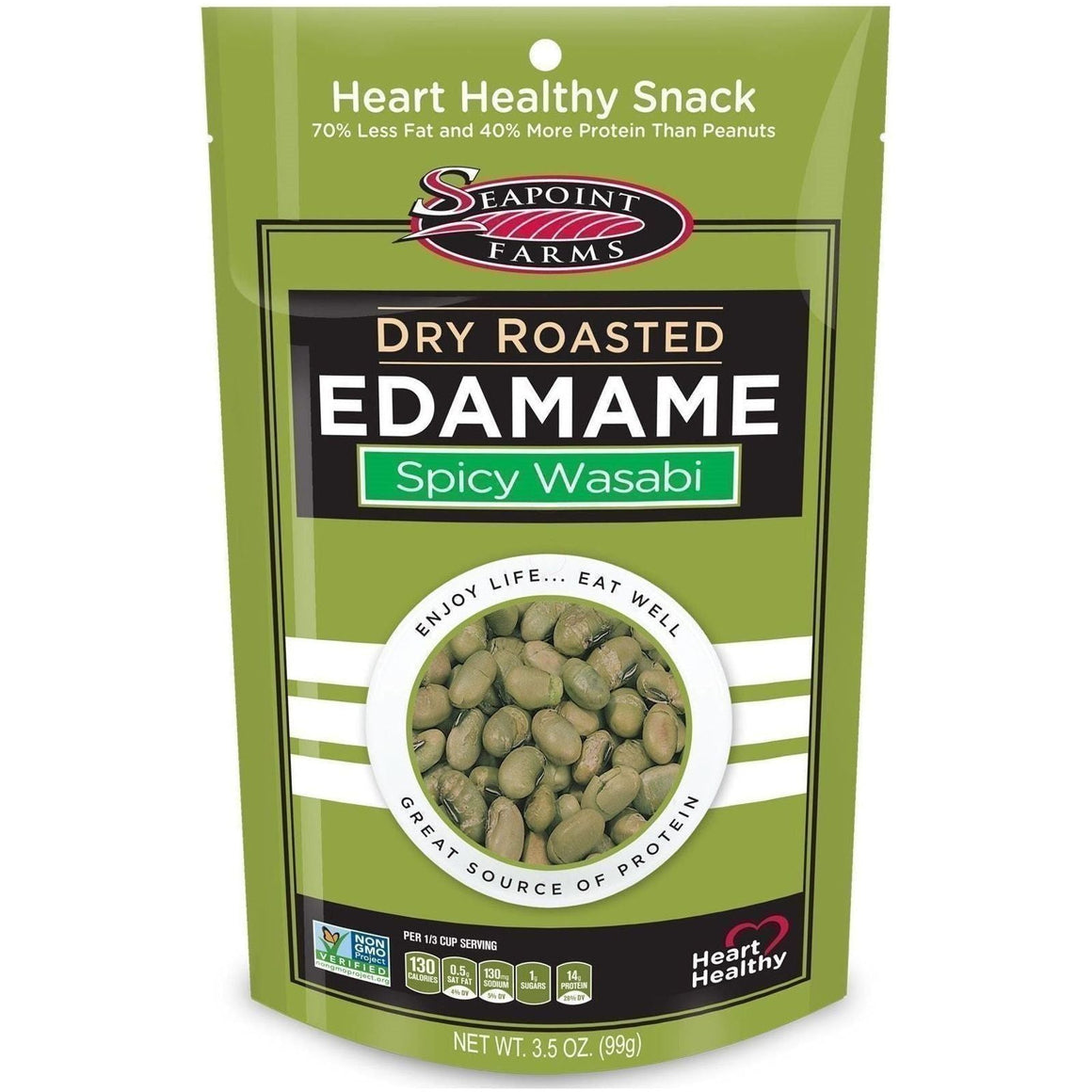 Seapoint Farms - Dry Roasted Edamame -Spicy Wasabi - 3.5 oz - Low Carb Canada - 1