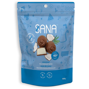 Sana - Bouchées chocolatées - Chocolat au lait coco - 100g