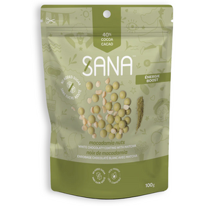 Sana - Chocolate Snacks - Matcha White chocolate style covered macadamia nuts - 100g