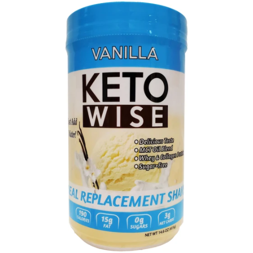 Keto Wise - Shake substitut de repas - Vanille - 14,6 oz