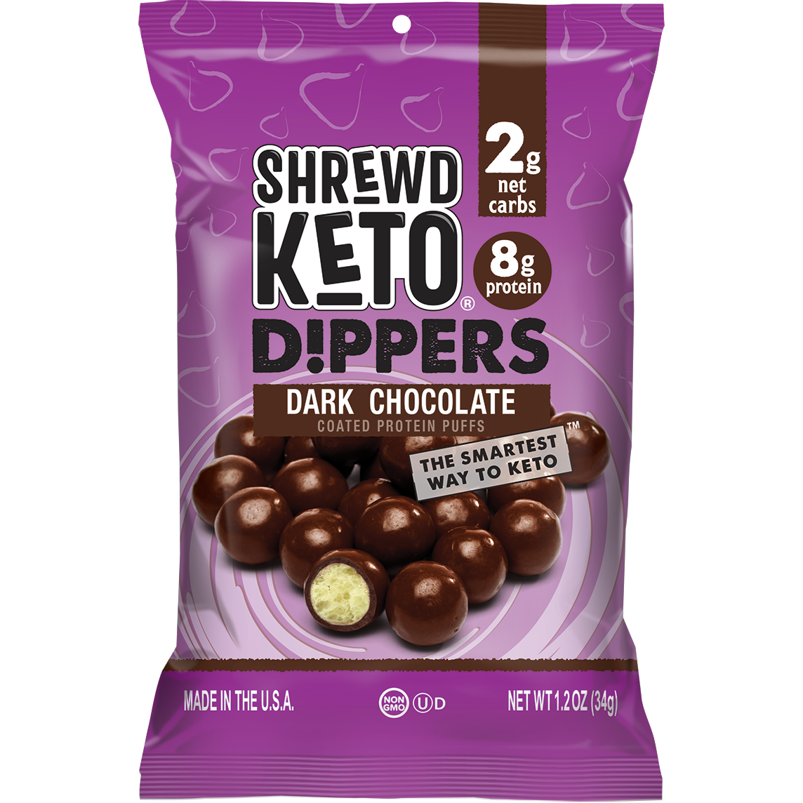 Shrewd - Keto Dippers - Chocolat noir - Sac de 1,2 oz