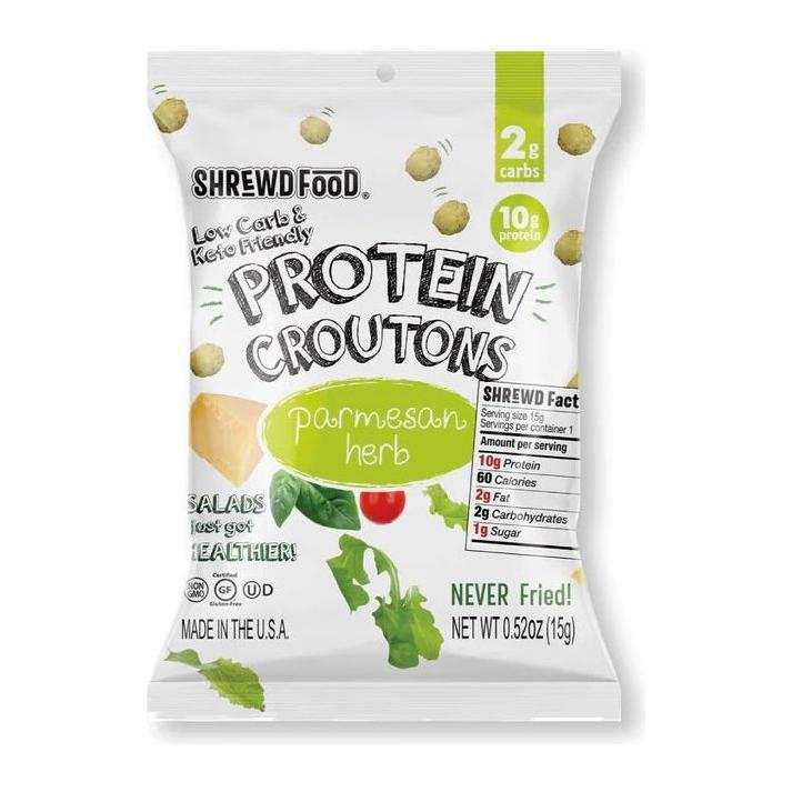 Shrewd Food - Croûtons protéinés - Parmesan Herb - Sac de 0,52 oz
