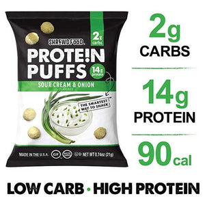 Shrewd Food - Protein Puffs - Sour Cream & Onion - 0.74 oz bag