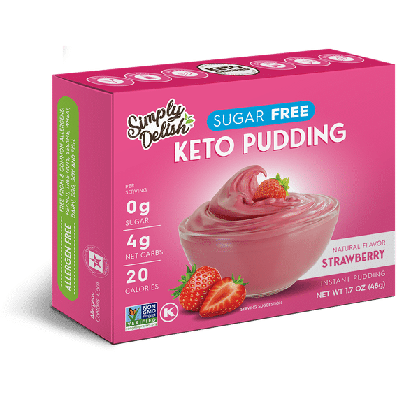 Simply Delish - Pudding Keto sans sucre - Fraise