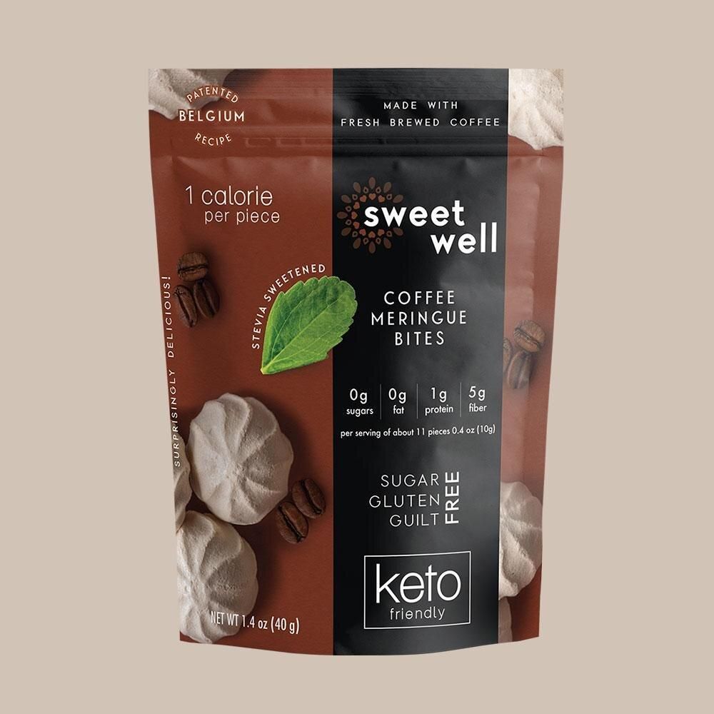 Sweetwell - Bouchées de meringue Keto Friendly - Café - 1,4 oz