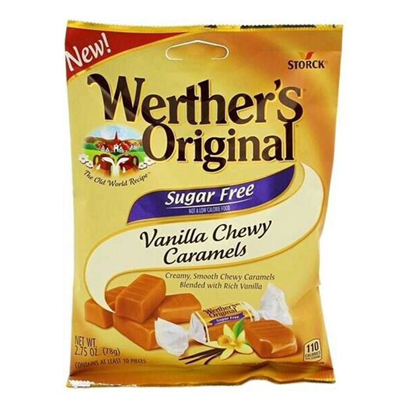 Werther's Original - Caramels moelleux sans sucre - Vanille - Sac de 2,75 oz