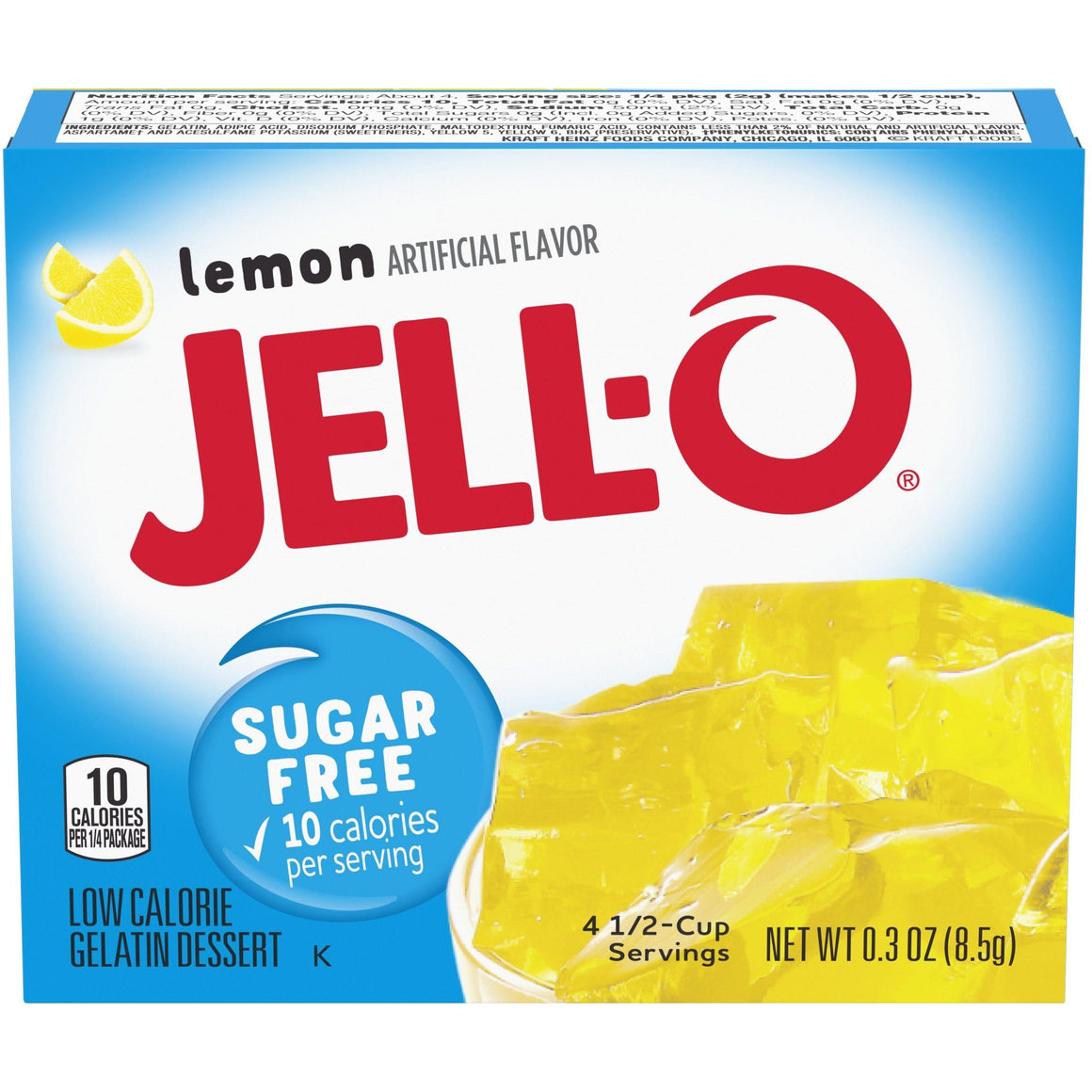 Jell-O Sugar Free Jelly Gelatin Powder - Lemon - 0.3 oz