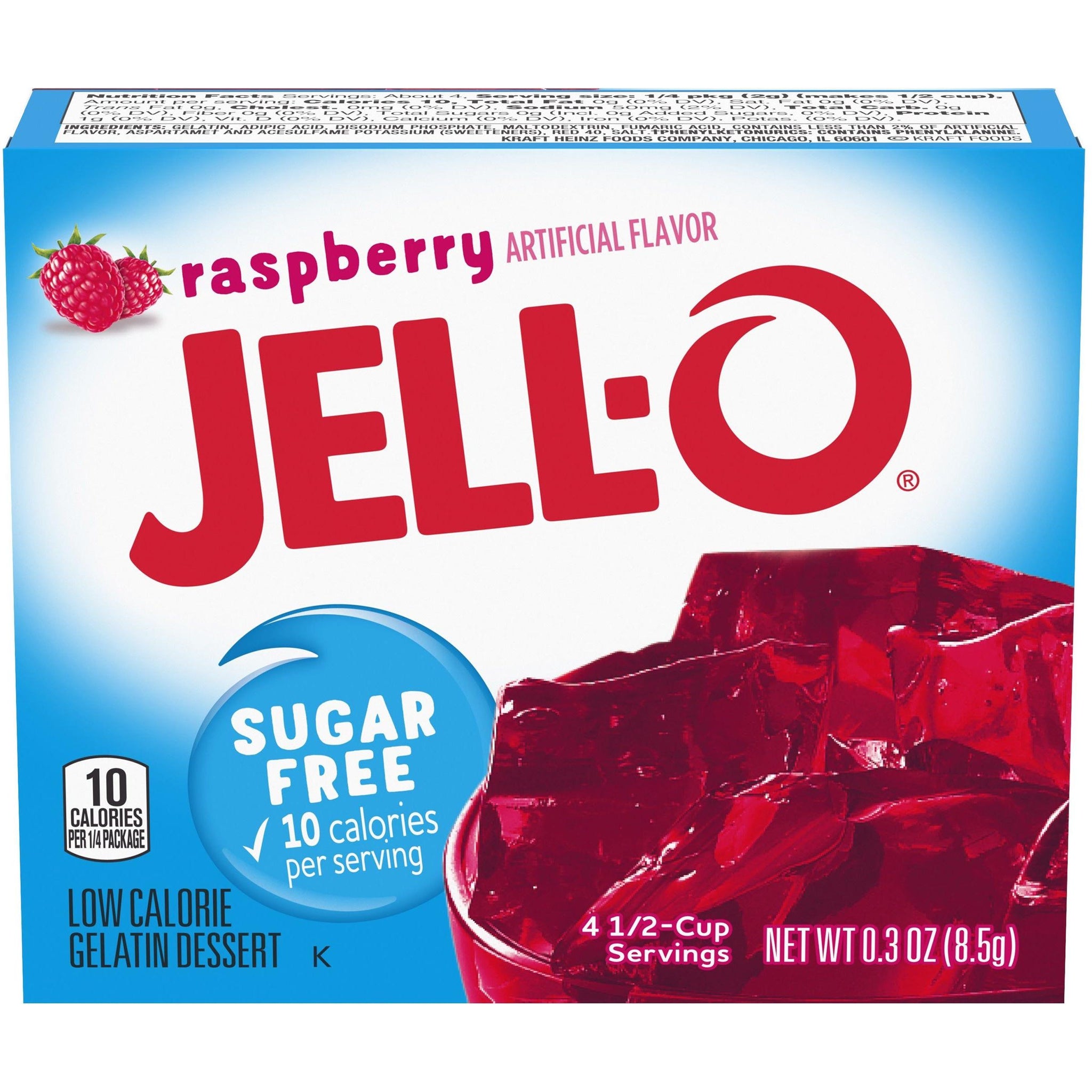 Poudre de gélatine gelée sans sucre Jell-O - Framboise - 0,3 oz - Low Carb  Canada