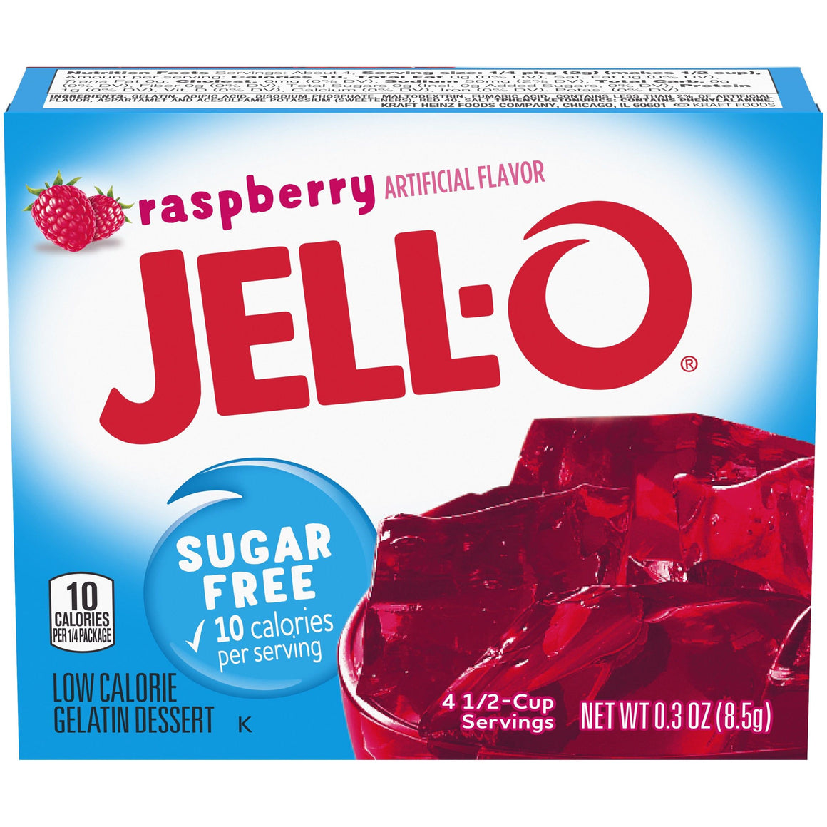 Jell-O Sugar Free Jelly Gelatin Powder - Raspberry - 0.3 oz
