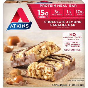 Atkins - Barre Protéinée - Caramel Chocolaté Amande - 5 Barres