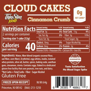 ThinSlim Foods - Cloud Cakes - Cinnamon Crumb - 2pack