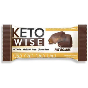 Keto Wise - Keto Fat Bombs - Chocolate Covered Caramels - 1 Bar