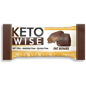 Keto Wise - Keto Fat Bombs - Caramels enrobés de chocolat - 1 barre