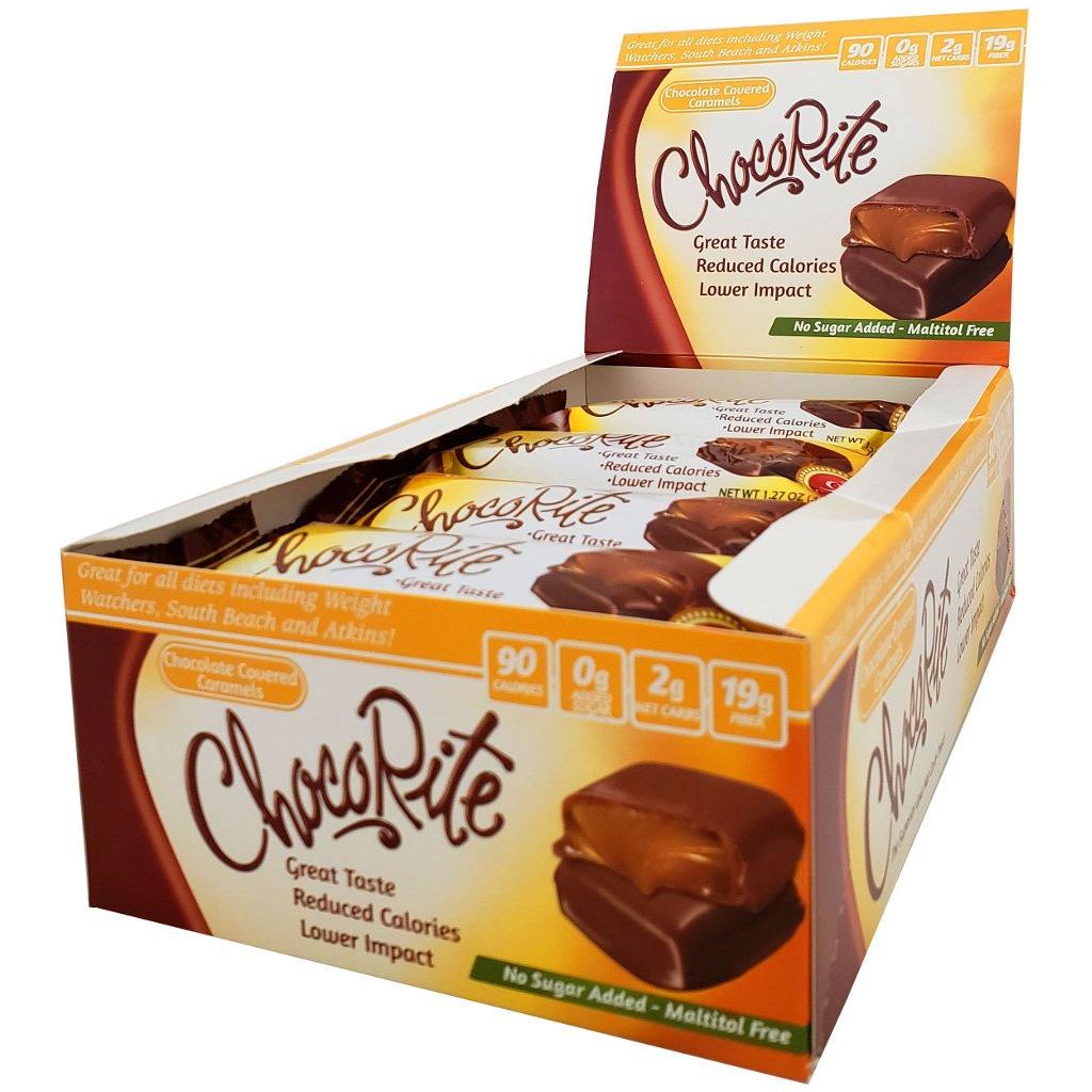 Healthsmart - ChocoRite Clusters - Chocolate Covered Caramels ** 16 Bars **