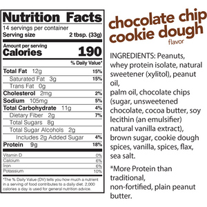Nuts N More - Tartinade riche en protéines - Pâte à biscuits aux pépites de chocolat - 16 oz