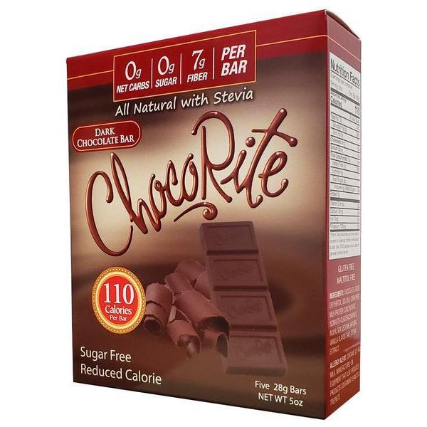 Healthsmart - ChocoRite All Natural avec barre de chocolat Stevia - Noir - 5 oz