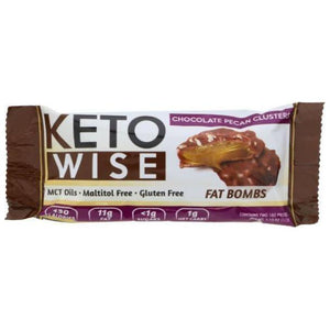 Keto Wise - Keto Fat Bombs - Grappes de noix de pécan au chocolat - 1 barre