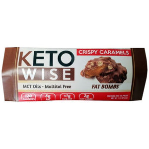 Keto Wise - Keto Fat Bombs - Chocolate Crispy Caramels - 1 Bar
