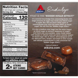 Atkins Endulge - Carrés au chocolat au lait et au caramel - 6.1 oz.