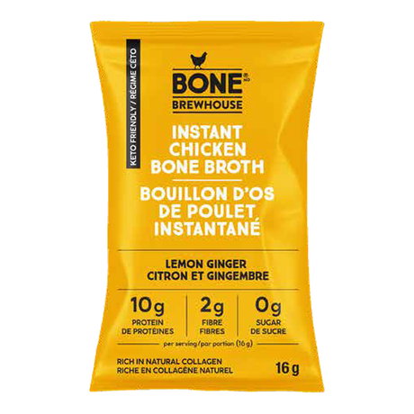Bone Brewhouse - Instant Chicken Bone Broths - Lemon Ginger - 5 Packets