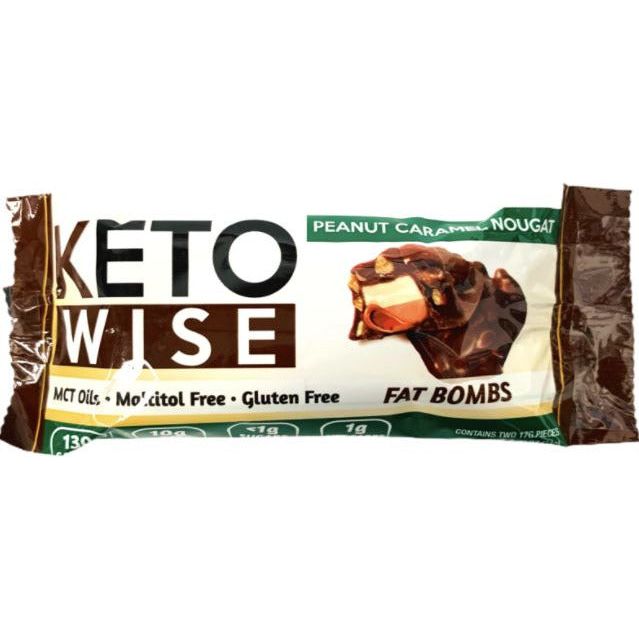 Keto Wise - Keto Fat Bombs - Nougat au caramel et aux arachides - 1 barre